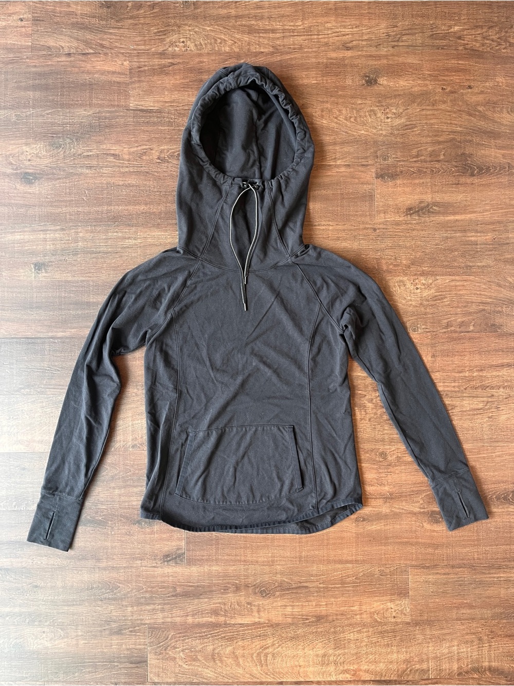 Athleta Black Pullover Hoodie Women’s Size S Regular Long Sleeve Pockets